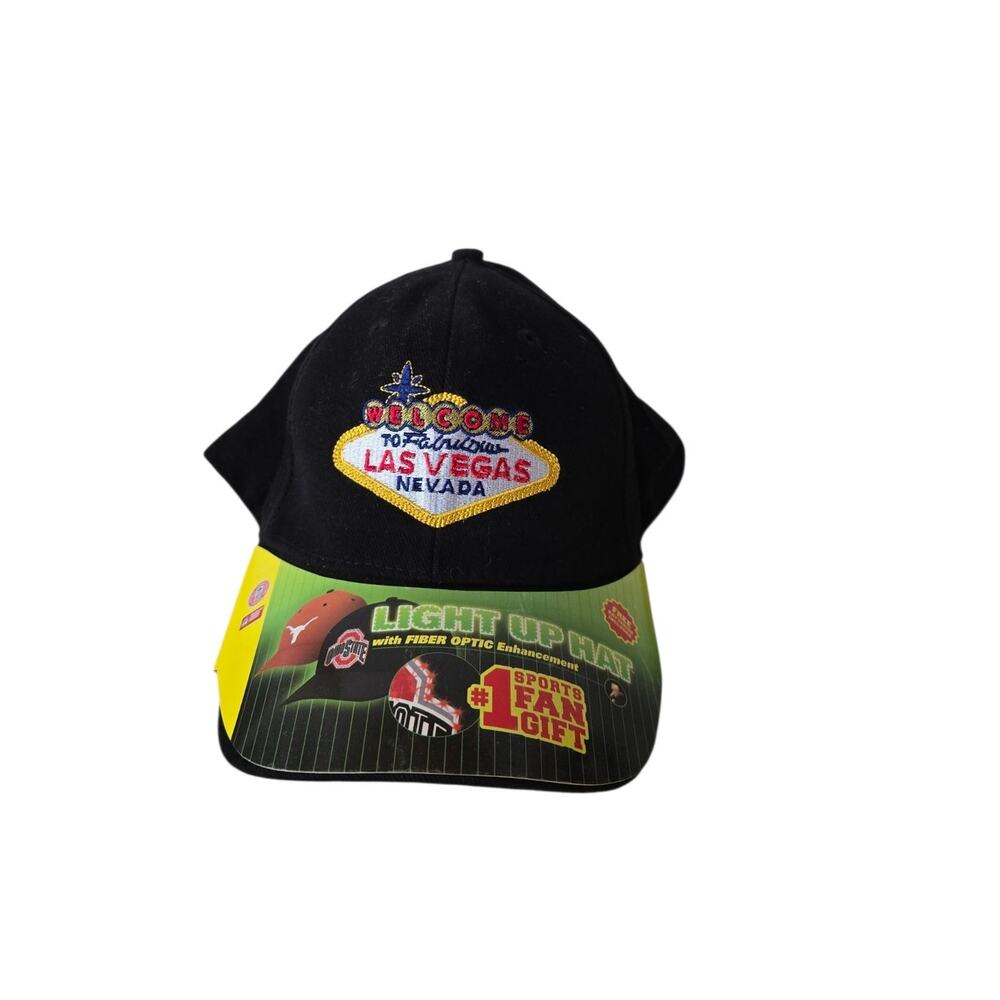 Las Vegas Fiber Optic Light Up Hat NWT Needs Battery Adjustable Loop Back